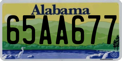 AL license plate 65AA677