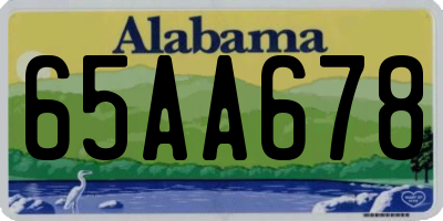 AL license plate 65AA678