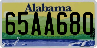 AL license plate 65AA680