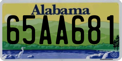 AL license plate 65AA681