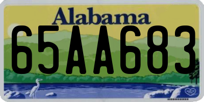 AL license plate 65AA683
