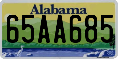 AL license plate 65AA685
