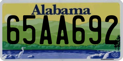 AL license plate 65AA692