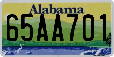 AL license plate 65AA701
