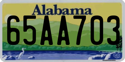 AL license plate 65AA703