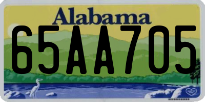 AL license plate 65AA705