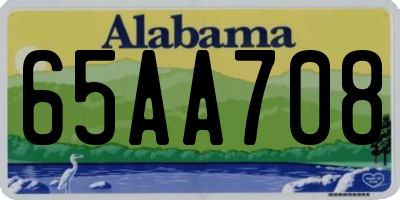 AL license plate 65AA708