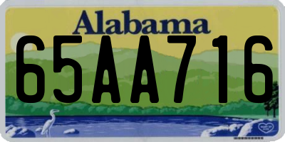 AL license plate 65AA716