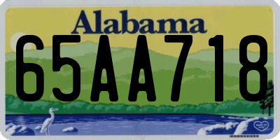 AL license plate 65AA718