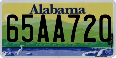 AL license plate 65AA720