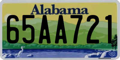AL license plate 65AA721