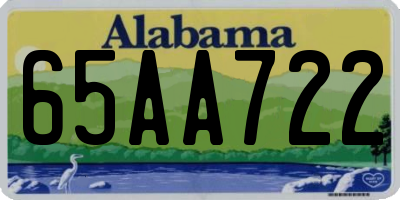 AL license plate 65AA722