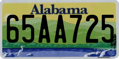 AL license plate 65AA725