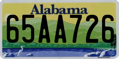 AL license plate 65AA726