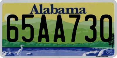 AL license plate 65AA730