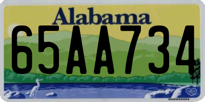 AL license plate 65AA734