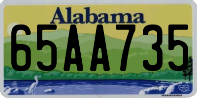 AL license plate 65AA735