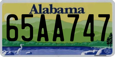 AL license plate 65AA747