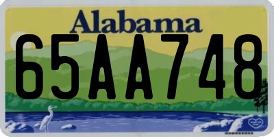 AL license plate 65AA748