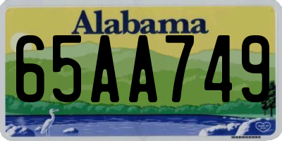 AL license plate 65AA749