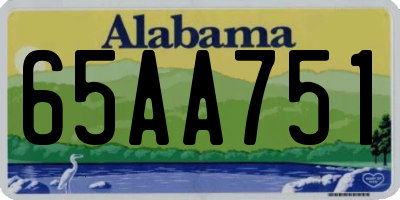 AL license plate 65AA751