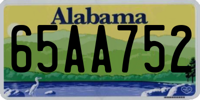 AL license plate 65AA752