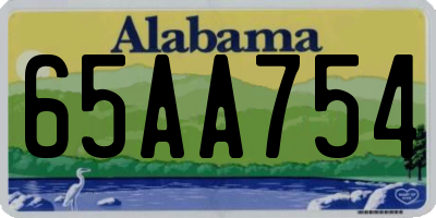AL license plate 65AA754