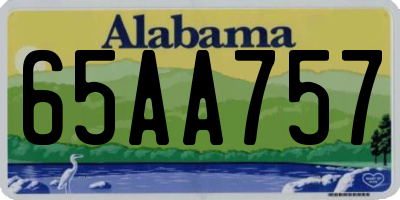 AL license plate 65AA757