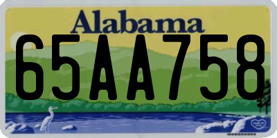 AL license plate 65AA758