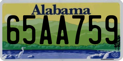 AL license plate 65AA759