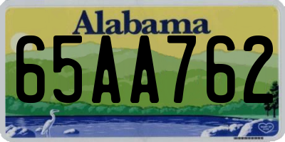 AL license plate 65AA762