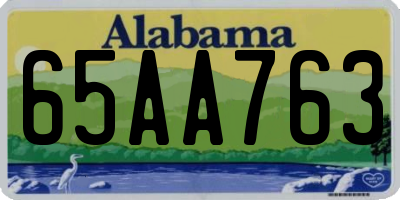 AL license plate 65AA763