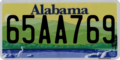 AL license plate 65AA769