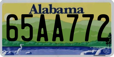 AL license plate 65AA772