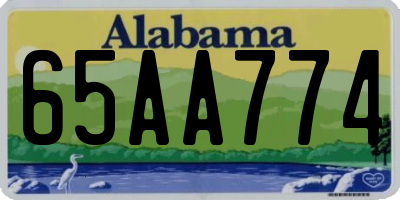 AL license plate 65AA774