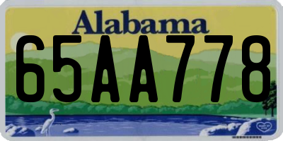 AL license plate 65AA778