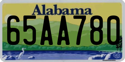 AL license plate 65AA780