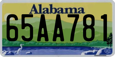 AL license plate 65AA781