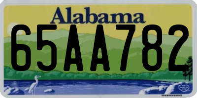 AL license plate 65AA782