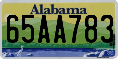 AL license plate 65AA783