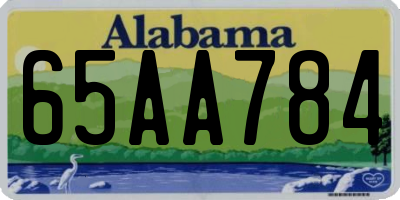 AL license plate 65AA784