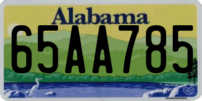 AL license plate 65AA785