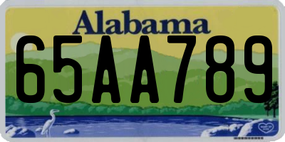 AL license plate 65AA789