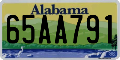 AL license plate 65AA791