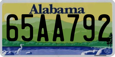 AL license plate 65AA792