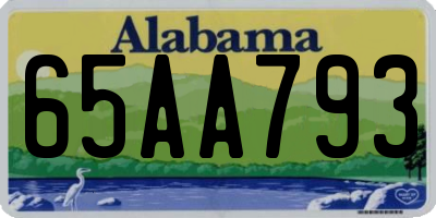 AL license plate 65AA793