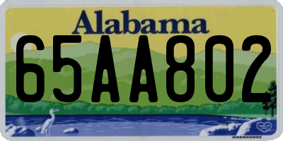 AL license plate 65AA802