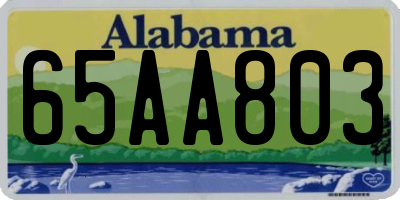 AL license plate 65AA803