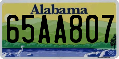 AL license plate 65AA807