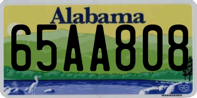 AL license plate 65AA808